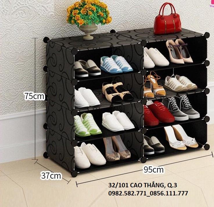 KỆ GIÀY 8 NGĂN, TỦ GIÀY 8 Ô,MỖI NGĂN ĐỂ ĐƯỢC 2 ĐÔI GIÀY,KÍCH THƯỚC CAO 75CM X DÀI 95CM X SÂU 37CM, . TỦ NHỰA NHẬP KHẨU LOẠI 1 CAO CẤP