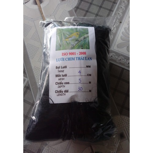 lưới bẫy chim tàng hình hàng thái lan bắt các loại chim chào mào,chim ri+chim trao trảo + khuyên v..v. Kích thước chính xác của sản phẩm này là: cao 5m dài 10m - Giảm giá kịch sàn thanh lý hàng cuối năm - siêu sale hot hot Không có đánh giá