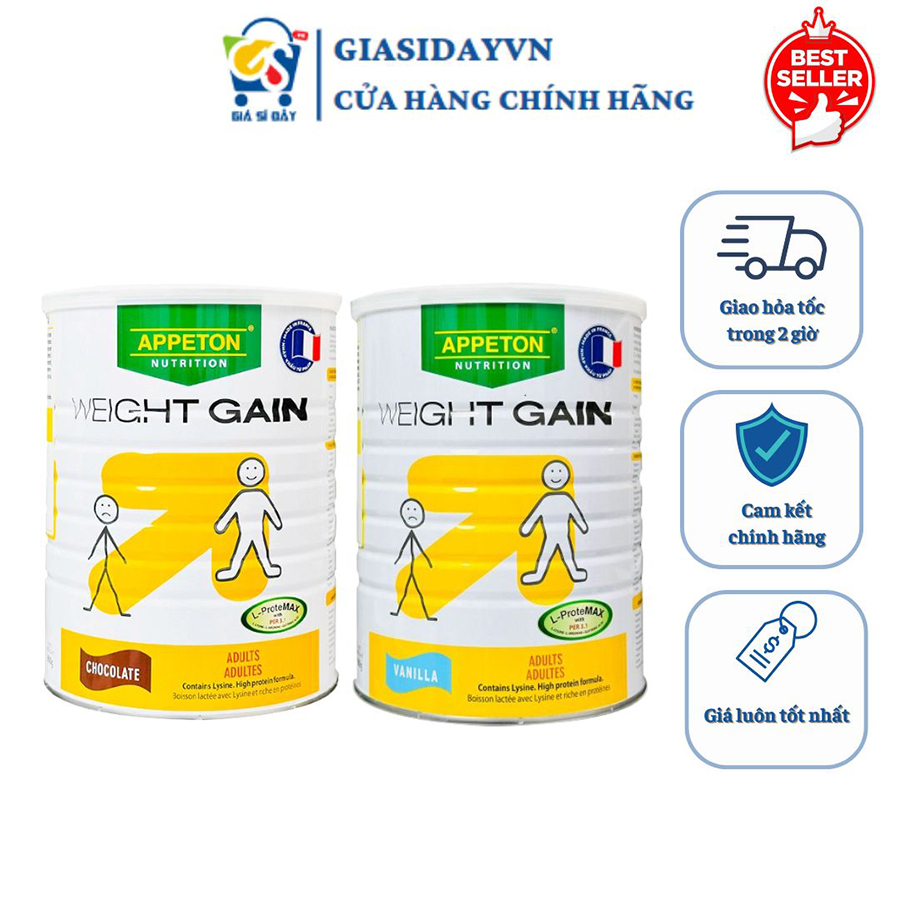 (HSD 2026) Sữa Appeton Weight Gain Cho Người Lớn 900g, 450g - Sữa Bột Dinh Dưỡng Dành Cho Người Gầy