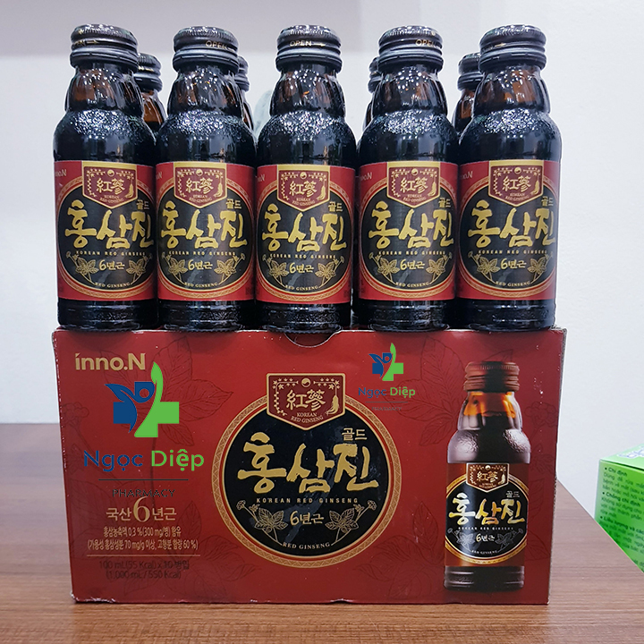Nước Hồng Sâm Hongsamjin gold 100ml nhập khẩu chính hãng Hộp 10 chai