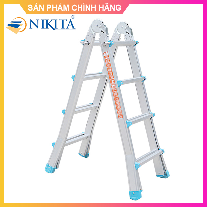 Thang nhôm trượt đa năng ax04 4 bậc - tiêu chuẩn châu âu - hàng chính hãng nikita