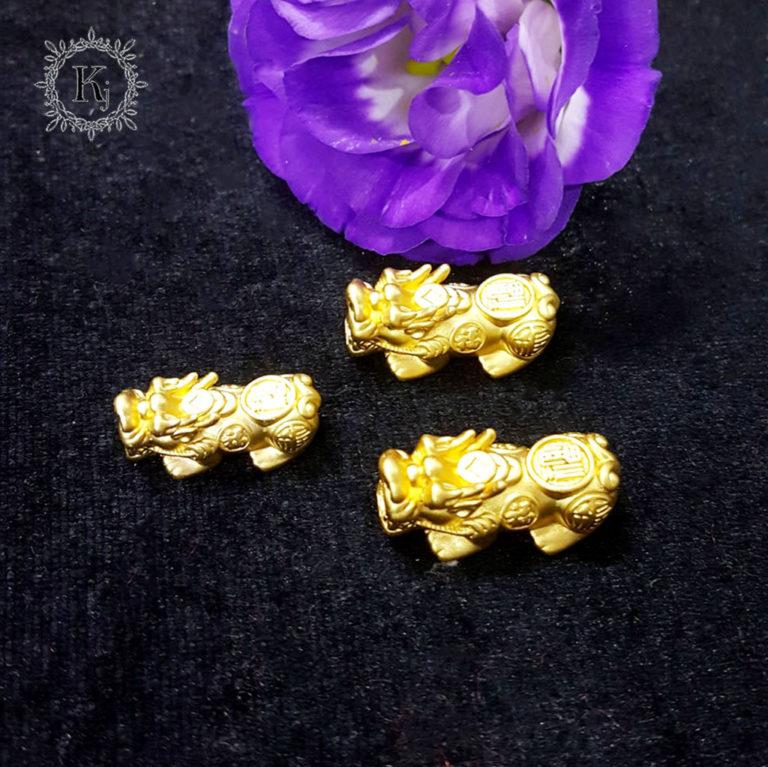 Phụ Kiện Tỳ Hưu Bạc Mạ Vàng 24 K - Gia Tặng Vượng Khí - Chiêu Tài Lộc Tứ Phương