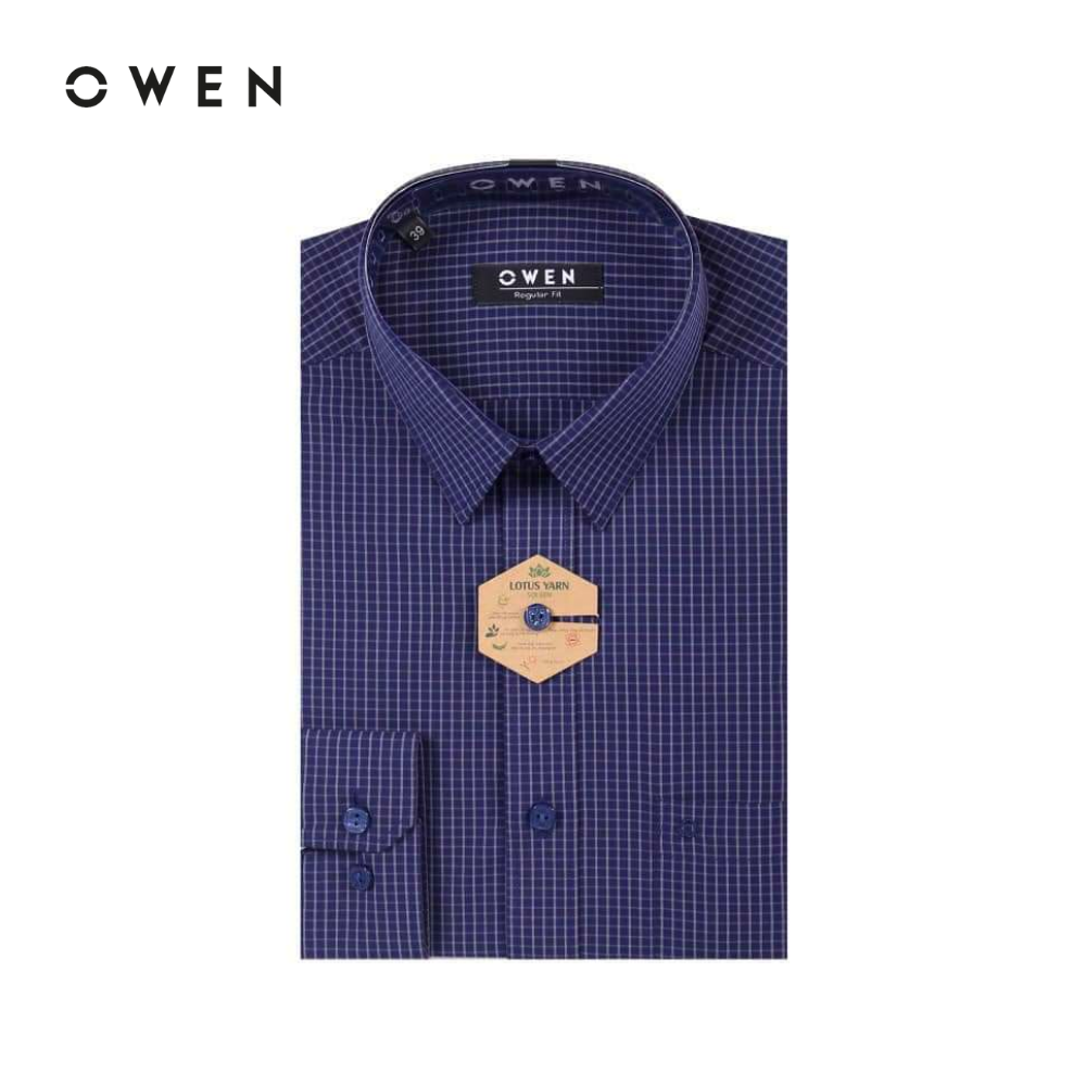 Owen - áo sơ mi dài tay regular fit ar20969dt màu xanh chất liệu nano