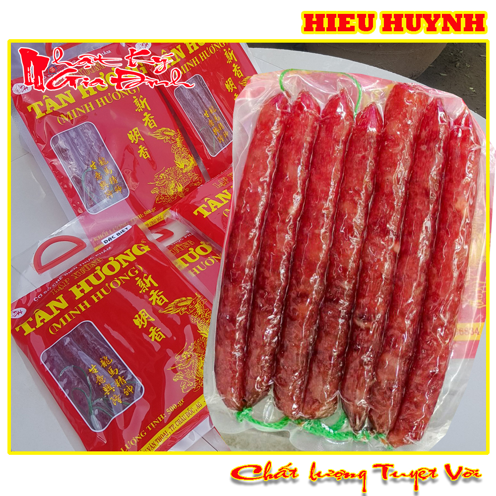 500gr Lạp Xưởng Tân Hương Nổi Tiếng Châu Đốc Loại Đặc Biệt Thơm Ngon Vừa Ăn