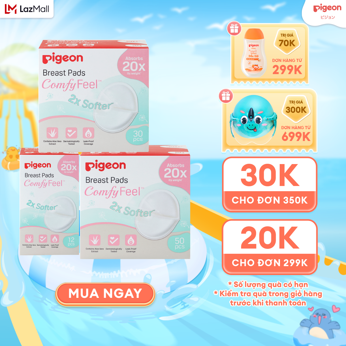 Tấm lót thấm sữa Nha Đam Pigeon (New)