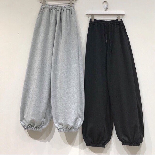 Jogger Thun Trơn Cạp Chun Dáng Rộng Ulzzang HOT/ Quần Jogger Trơn Bó Ống Chun 2 Màu Hot Trend Daski Phong Cách Ulzzang QƯG