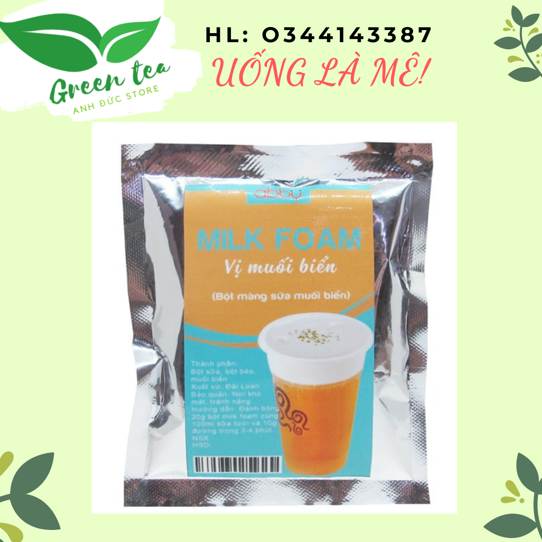Freeship/bột milk foam vị muối biển 50g/uống là mê