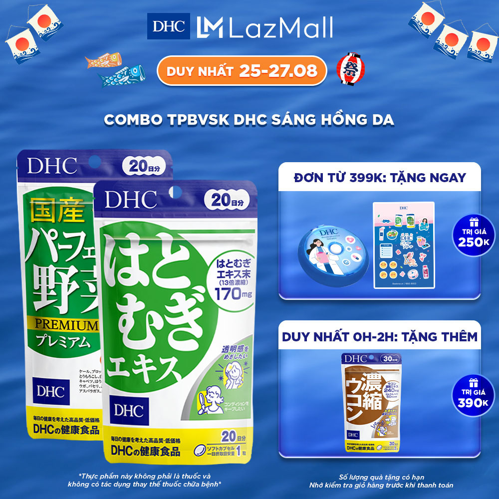 Combo tpbvsk dhc adlay extract + perfect vegetable 20 ngày