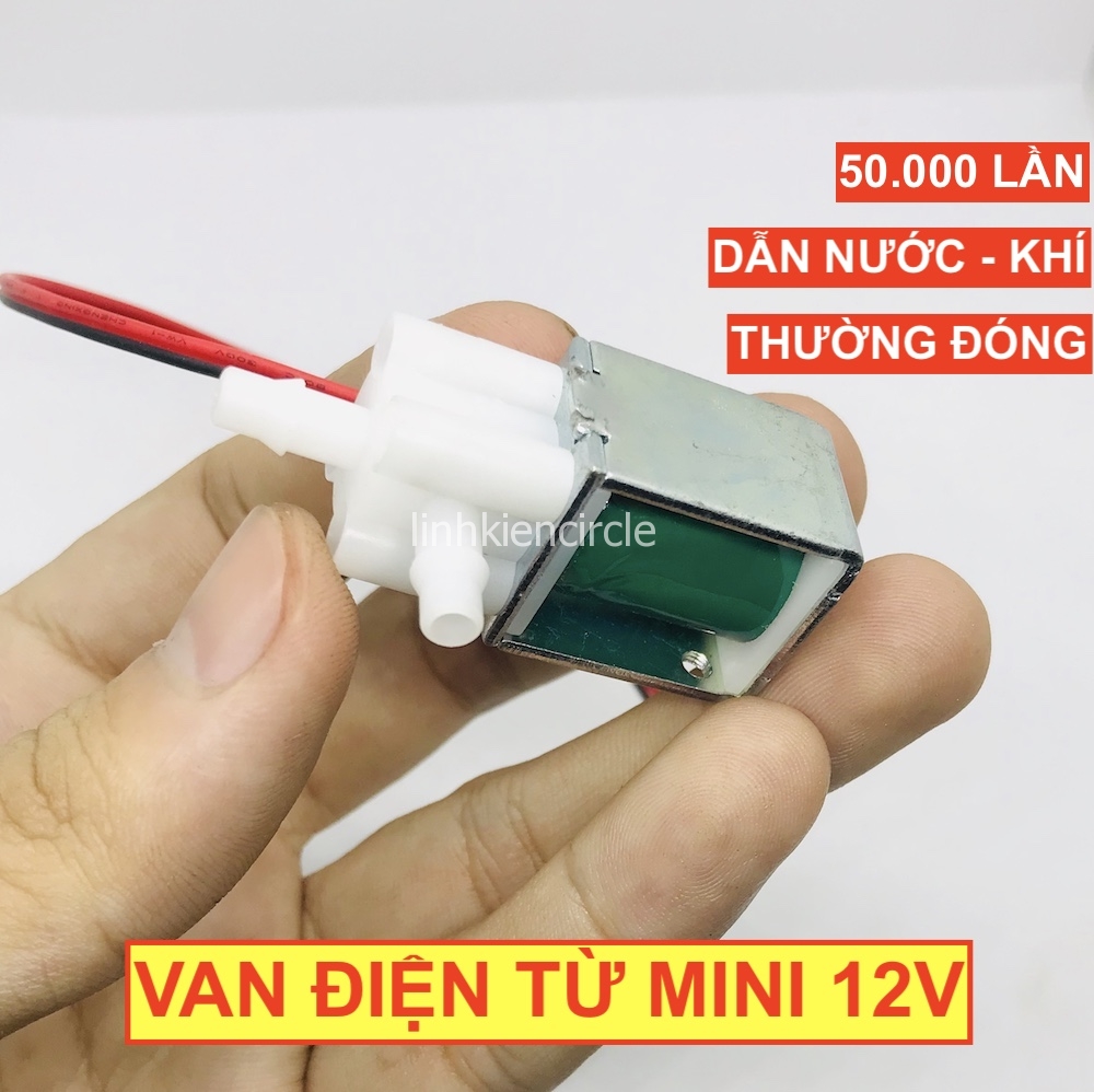 Van điện từ mini 12V loại thường đóng dẫn nước khí tuổi thọ 50000 lần - LK0269