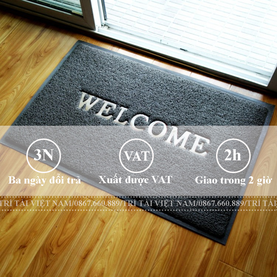 Thảm nhựa welcome trải sàn, sảnh, hành lang, kích thước 50x70cm