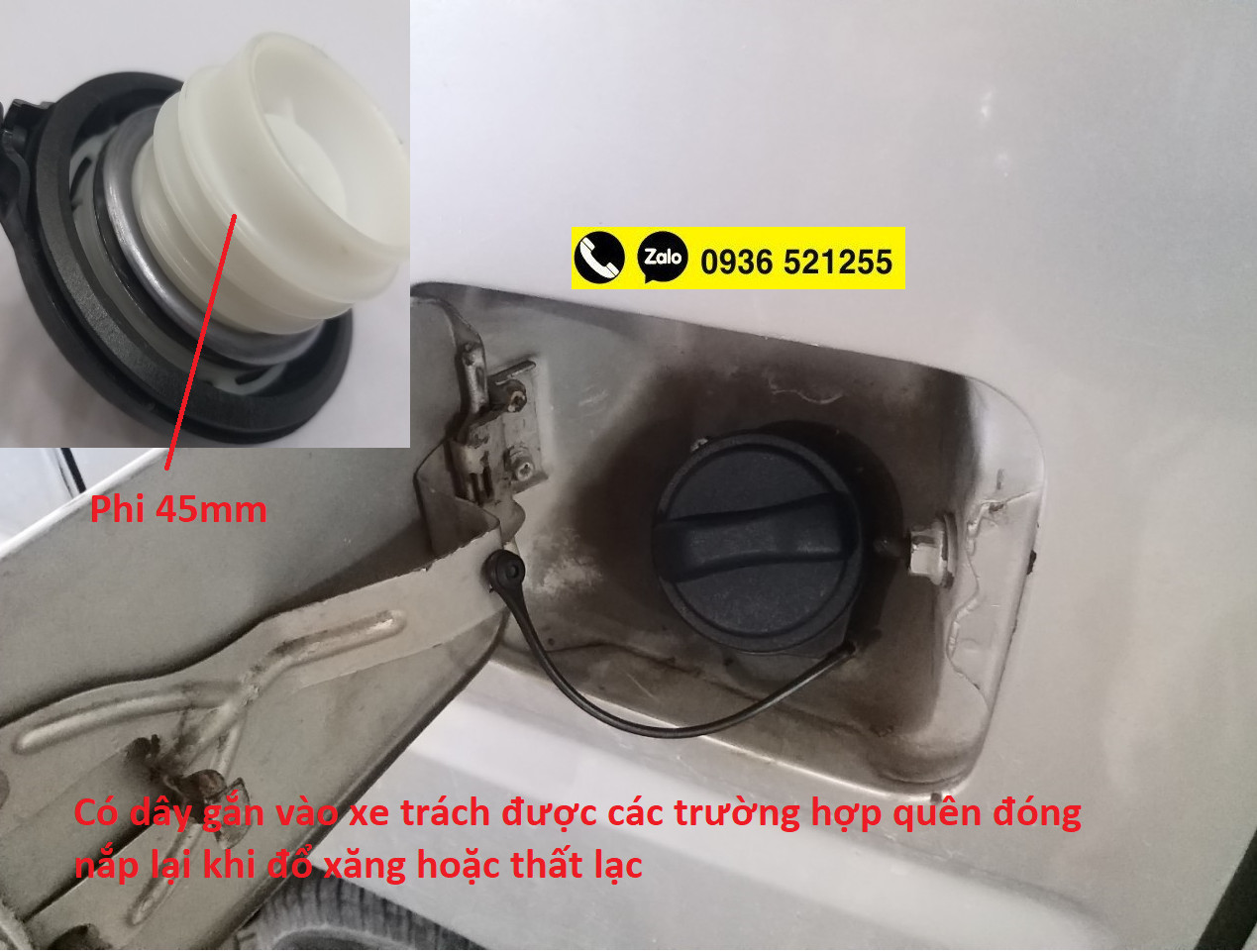 Nắp bình xăng chính có dây Suzuki Wagon R+ 2001-2007 Và các dòng xe tương ứng