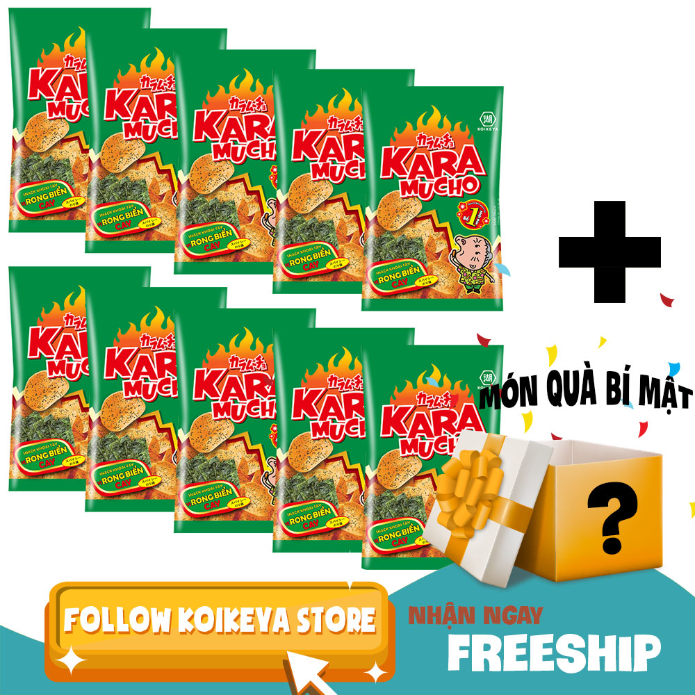 Lốc 10 gói Snack khoai tây Karamucho vị rong biển cay 26gr