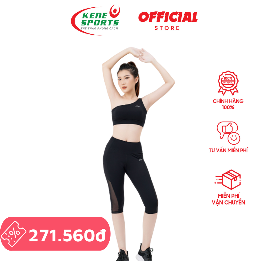 Áo bra tập gym yoga thiết kế lệch vai KENE Sports chất liệu Spandex co giãn cao cấp thấm hút khô thoáng A10101