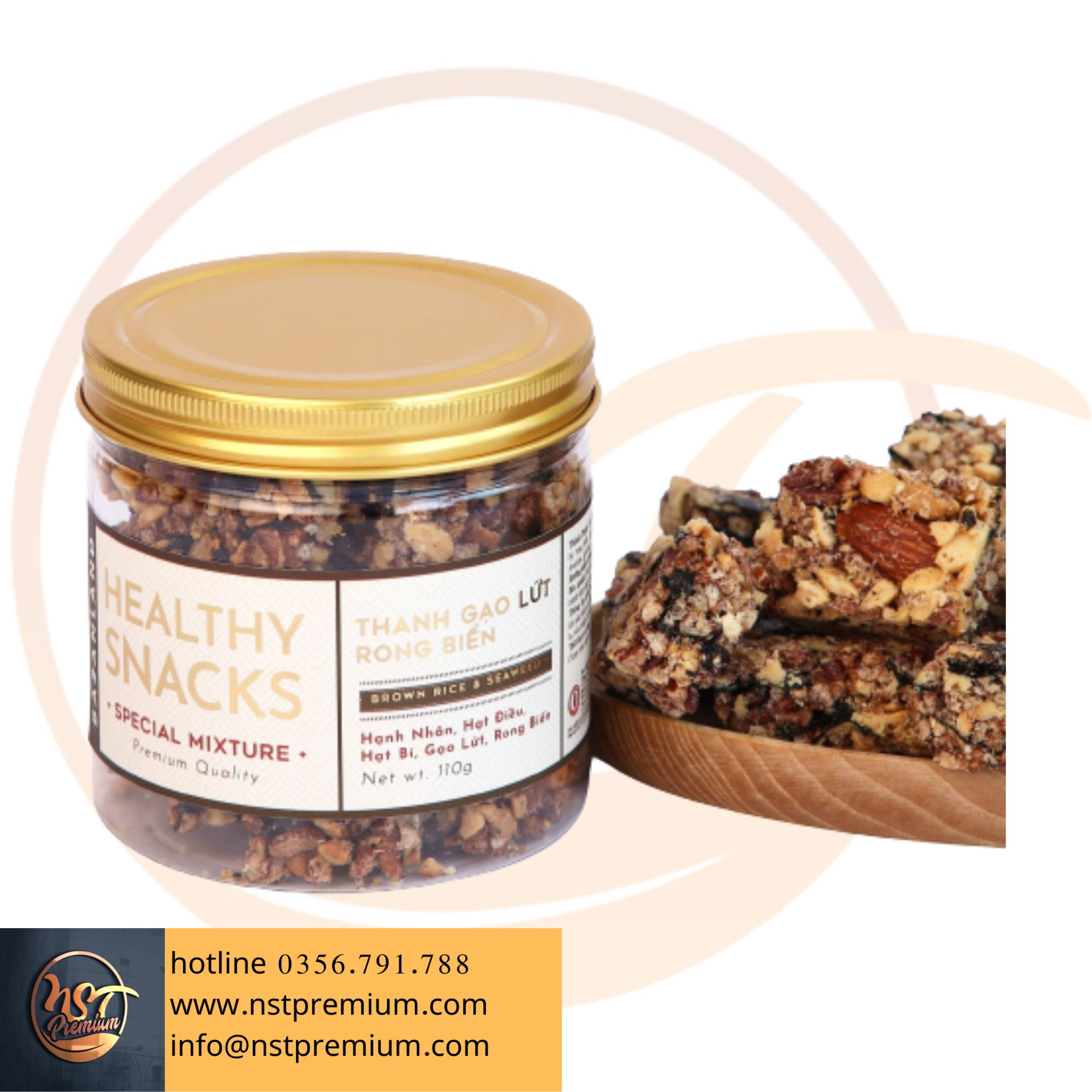 Thanh cơm gạo lứt rong biển 110g