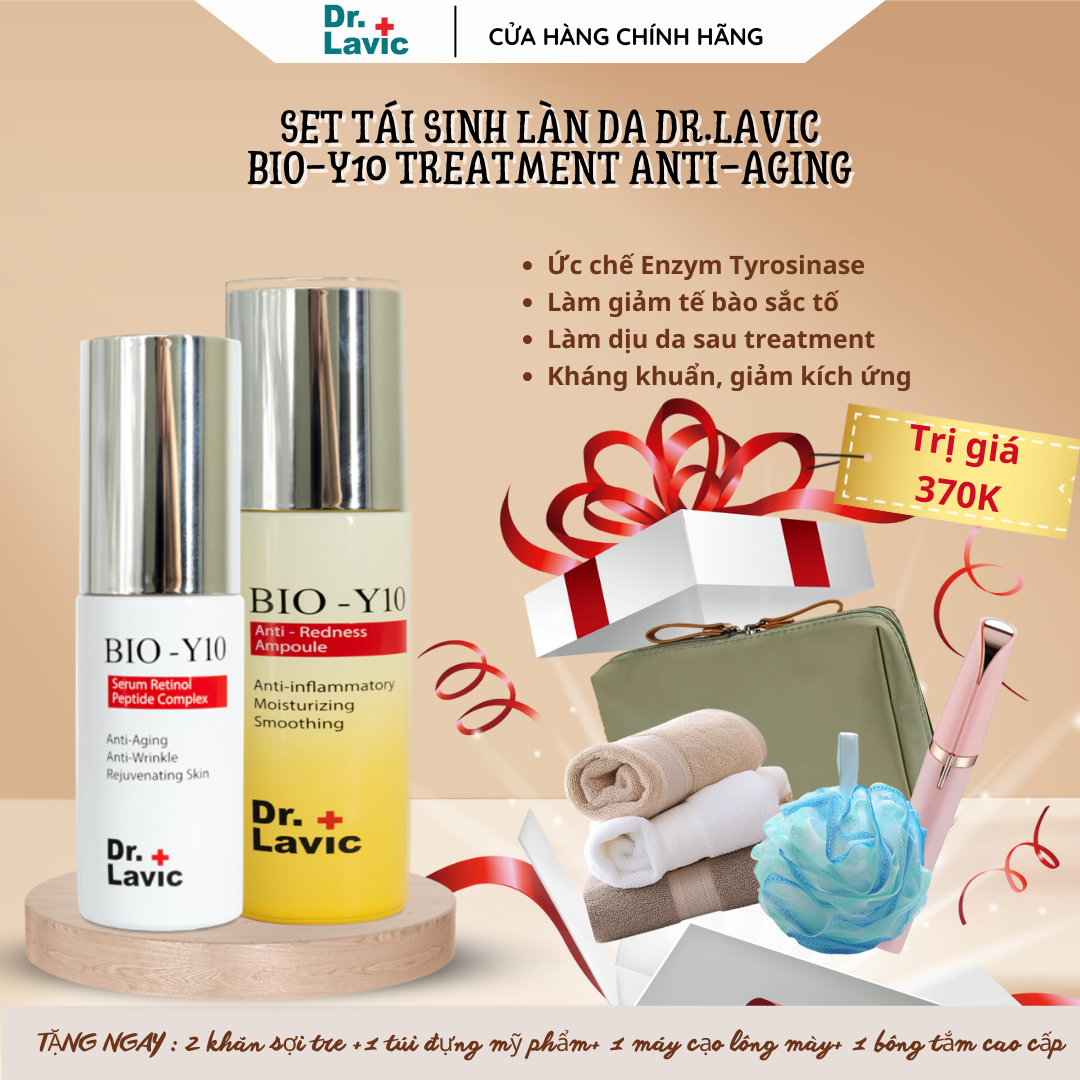 Bộ 2 sản phẩm serum dưỡng da phục hồi và tái tạo da Dr.Lavic Bio - Y10 Treatment antii - aging 45ml