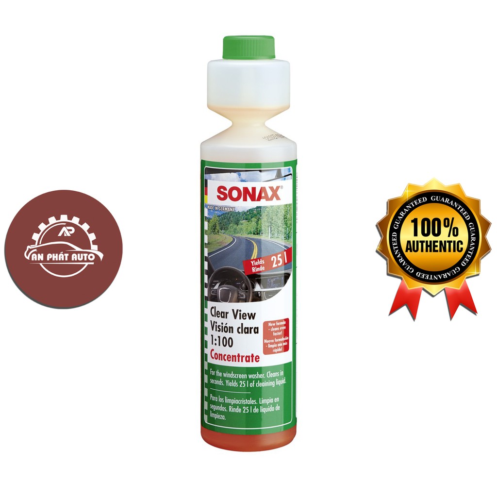 Sonax clearview 1:100 concentrate - dung dịch rửa kính 250ml