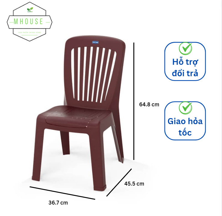 Ghế dựa nhỏ 7 sọc duy tân kích thước 36.7 x 45.5 x 64.8 cm