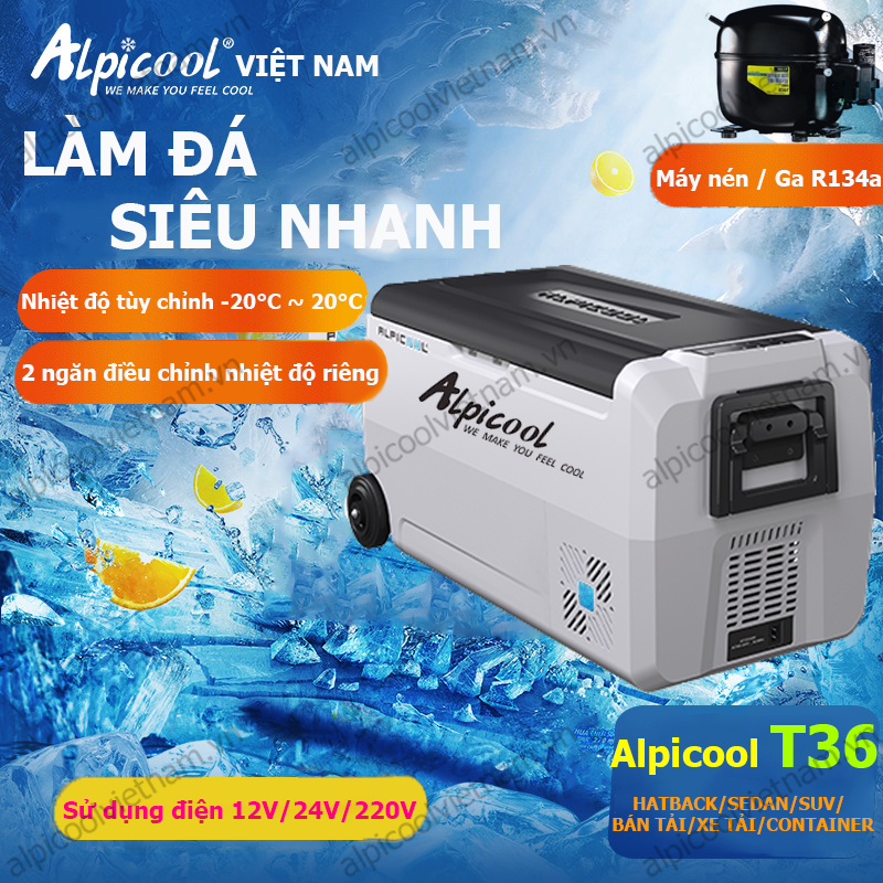 Tủ lạnh alpicool 2 ngăn riêng biệt T36
