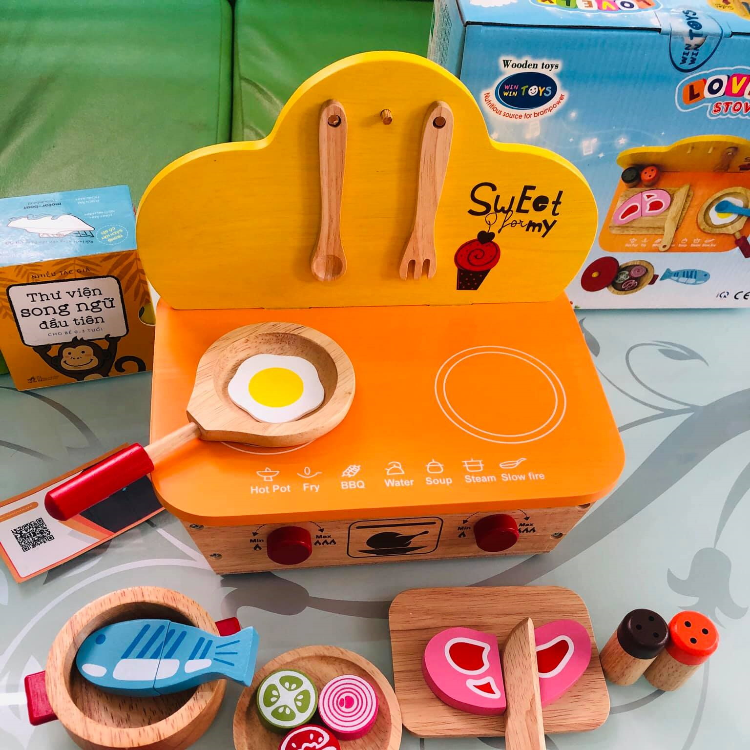 Bộ đồ chơi nấu ăn nhà bếp bằng gỗ cho bé | Bộ bếp xinh cho bé Việt nam | Bộ đồ chơi nhập vai làm bếp bằng gỗ