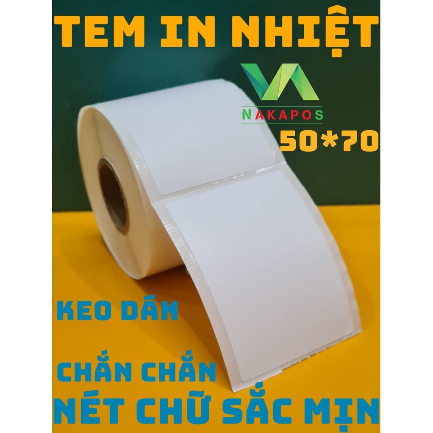 [Mã LIFEB04ALL giảm 10% tối đa 15K đơn 0Đ] Giấy In Tem 50x70 mm Nhãn Mã Vạch Nhiệt 5x7 cm (Tem Đứng) (Cuộn 30m)