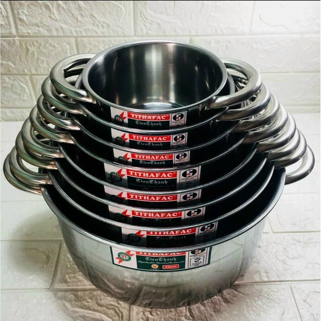 Nồi INOX thương hiệu Tithafac cao cấp - Đủ size từ 16cm đến 32cm