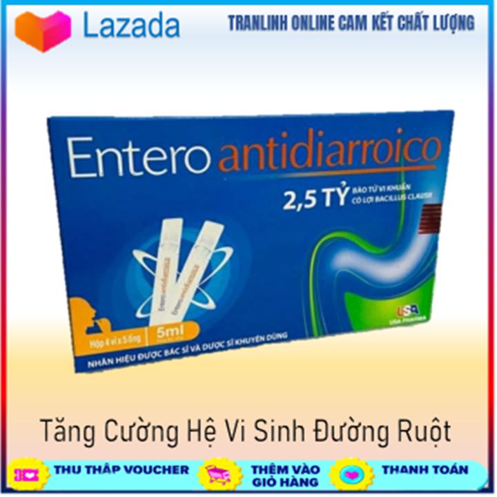 Men vi sinh entero antidiarroico xanh - cải thiện hệ vi sinh đường ruột- hộp 20 ống