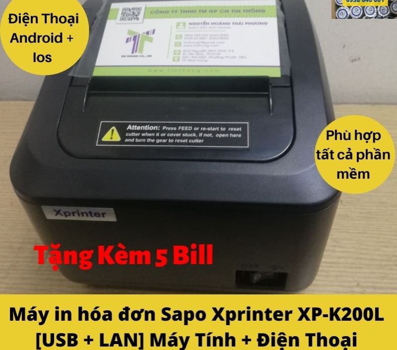 HCMMáy in hóa đơn Sapo Xprinter XP-K200L USB + LAN