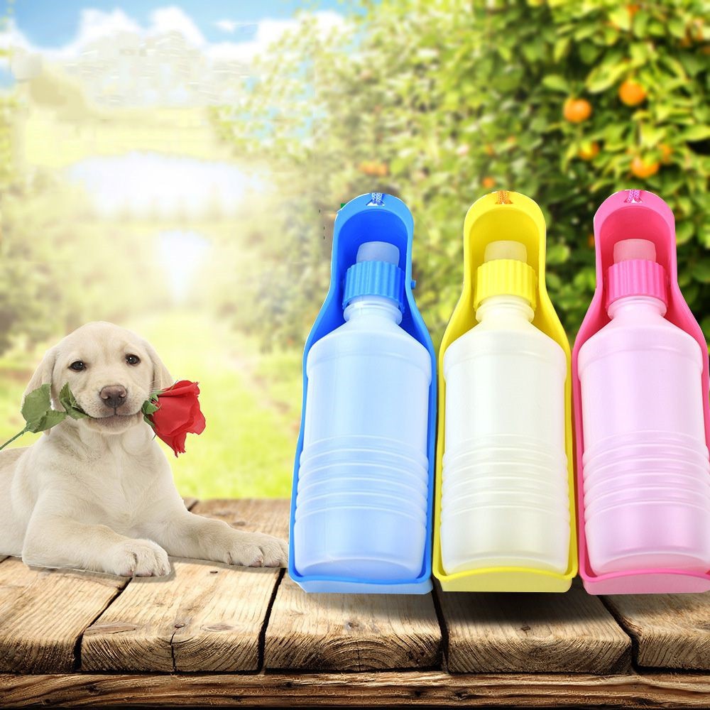 Bình Nước Du Lịch Cho Chó Mèo 500ml, chất liệu nhựa