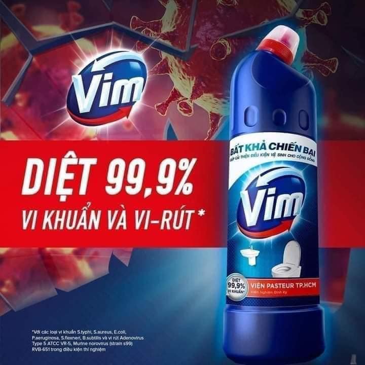 Nước tẩy bồn cầu vim chanh sả dịu mát 450ml - đánh bay vi khuẩn
