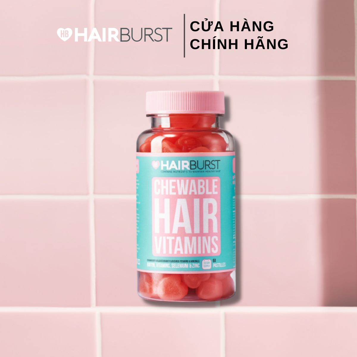 Kẹo dẻo Hairburst Chewable Hair Vitamins 5g × 60 Viên