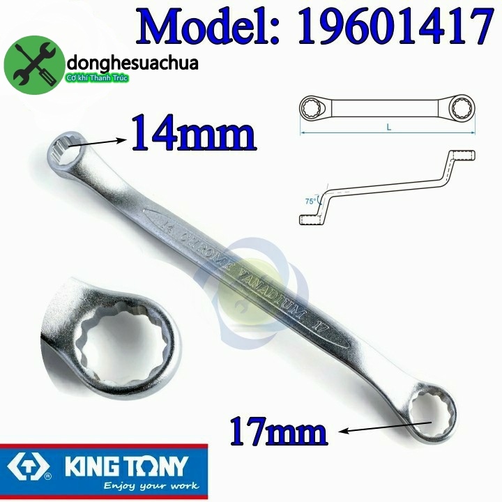 Cờ lê hai đầu tròng 14mm và 17mm kingtony 19601417