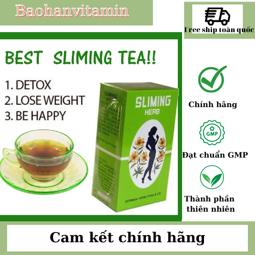 Trà giảm cân mỡ bụng, toàn thân cực hiệu quả, trà túi lọc an toàn cho cả mẹ sau sinh Slimming herb hộp 50 túi