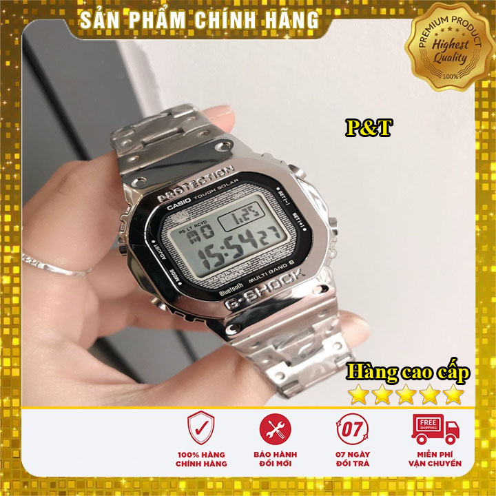 Đồng hồ Casio G-Shock B5000 - Chống nước - Dây thép không gỉ - bảo hành dài hạn- Đồng hồ P&T [ FreeShip- Hàng cao cấp- Full box ]