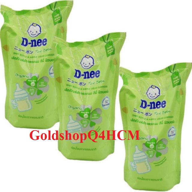 Combo 3 túi nước rửa bình sữa dnee 600ml hsd 2025