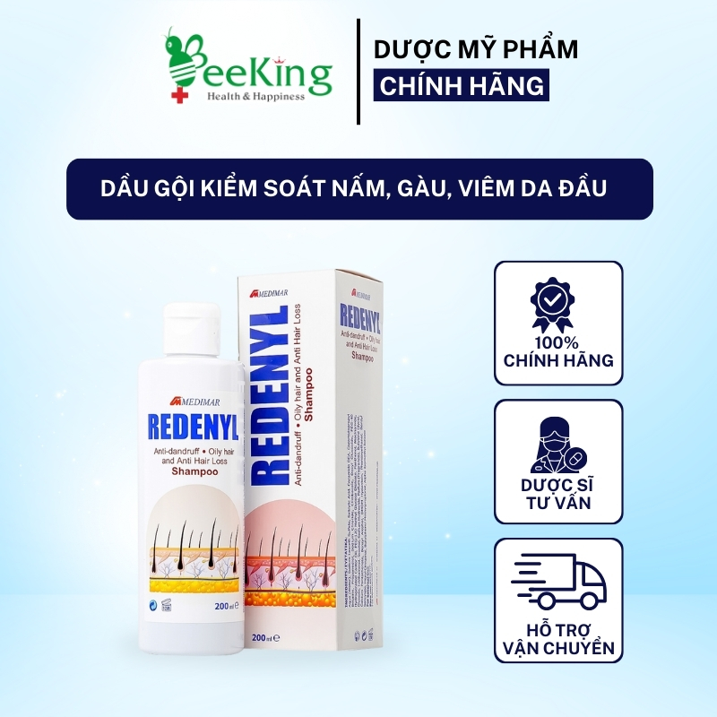 Dầu gội REDENYL cho đầu tăng tiết bã nhờn, da dầu, nấm đầu, gàu, vảy nến, lang ben, rụng tóc - Nhập khẩu châu Âu