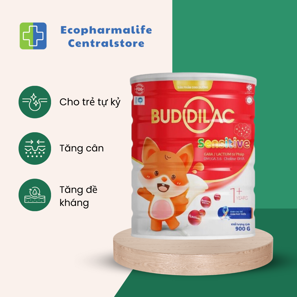 Sữa bột Buddilac Sensitive dành cho bé chậm rối loạn phát triển trẻ tự kỷ lon 400 900g