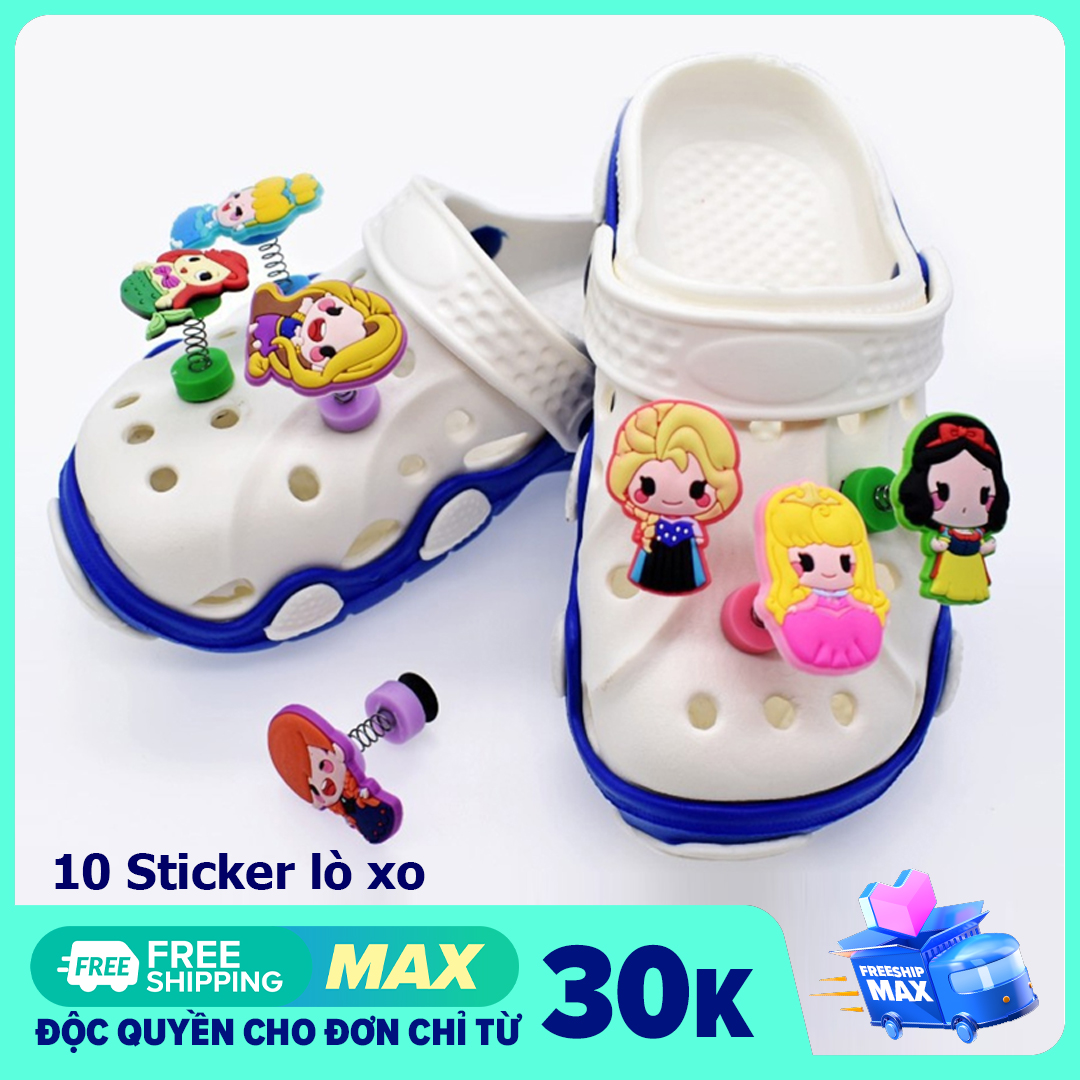 Combo 08 sticker jibbitz lò xo gắn dép crocs, cross, satihu, dép sục