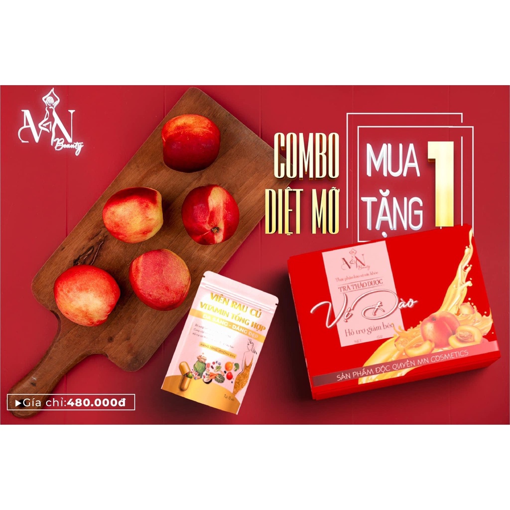 [MUA 1 TẶNG 1] TRÀ GIẢM CAN VỊ ĐÀO HỘP 15 GÓI TẶNG 1 GÓI DETOX RAU CỦ GIẢM TỪ 3-4 KÍ SAU 1 LIỆU TRÌNH