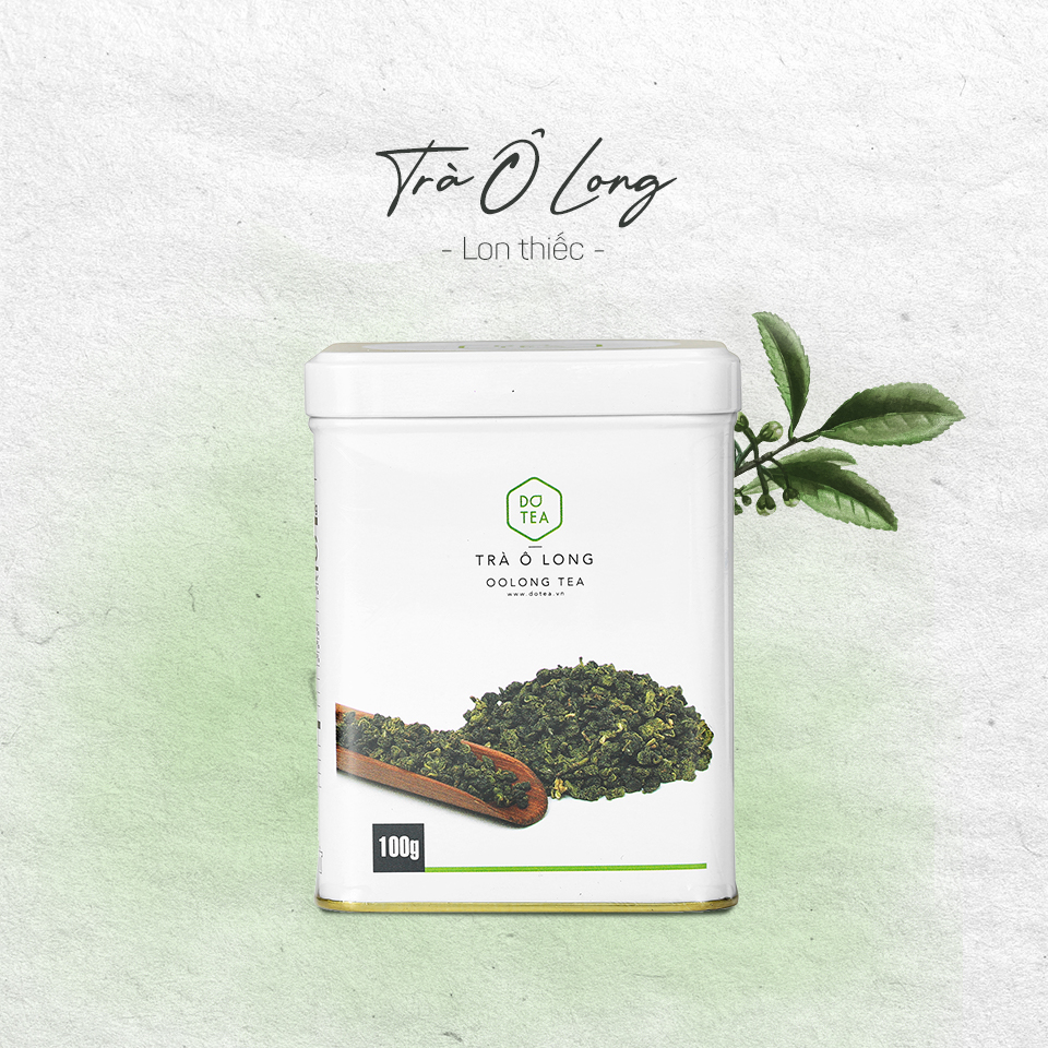 Trà ô long làm quà tặng, trà biếu, lon thiếc 100gam Dotea, trà oolong cao cấp thơm nhẹ, ngọt thanh