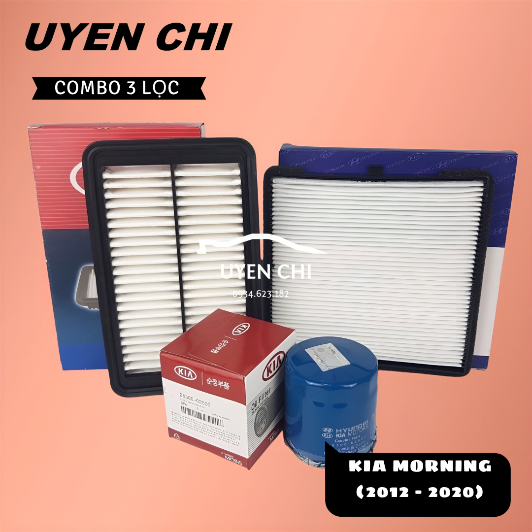 Lọc gió động cơ - Lọc gió điều hòa - Lọc nhớt xe Kia Morning