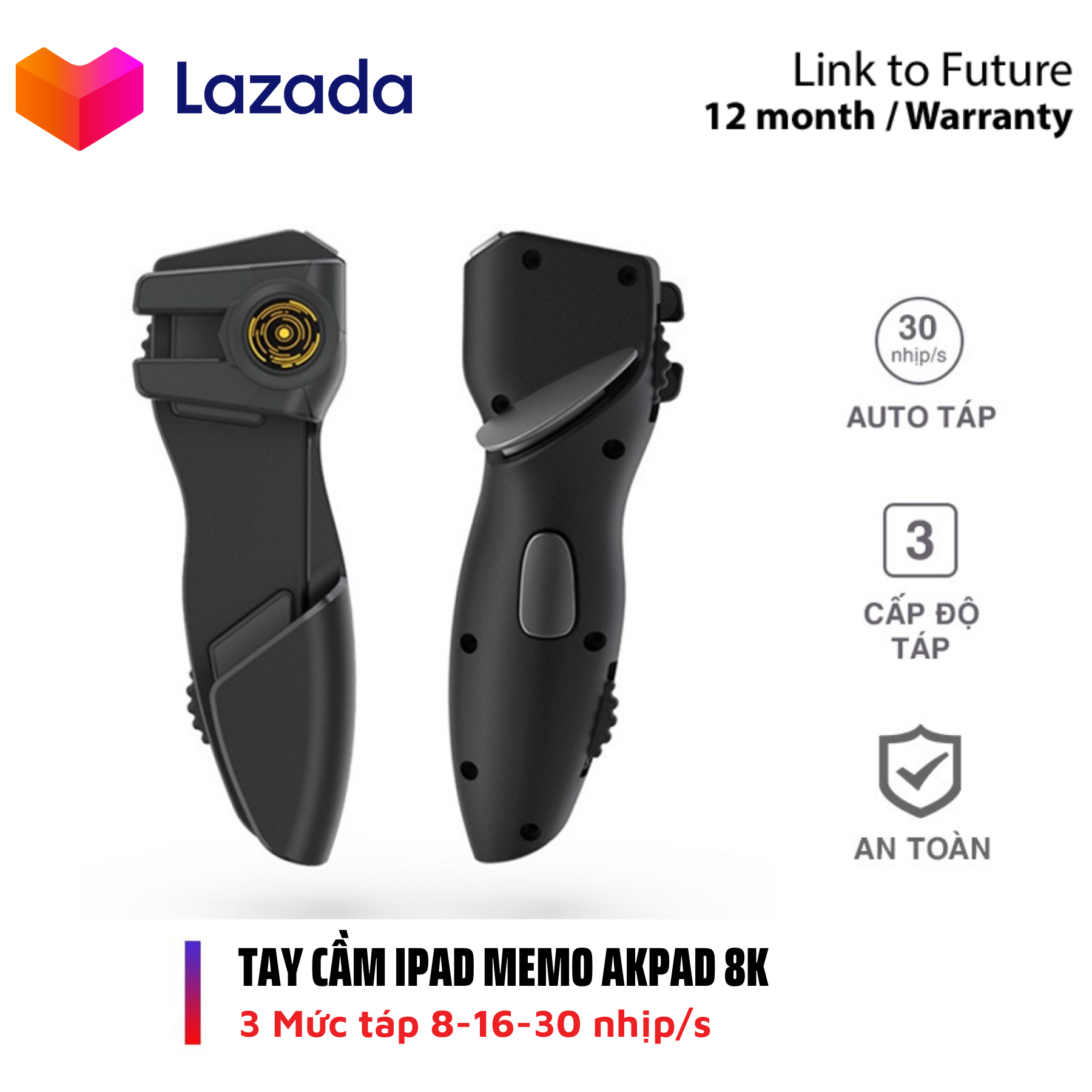 Tay cầm chơi game Auto Táp dành cho máy tính bảng, Ipad MEMO AKPAD 8K tay cầm chơi game PUBG,FF