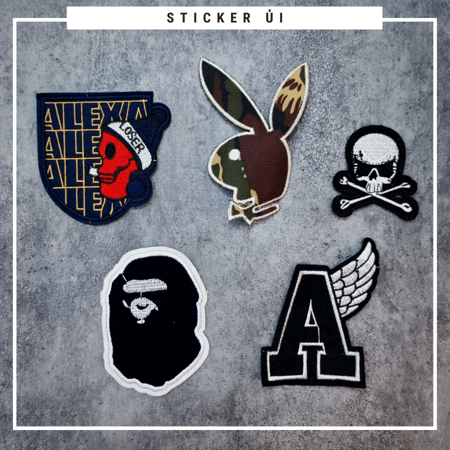 Miếng vá quần áo cao cấp : toàn bộ là hình thêu độc đáo, logo Sticker Patch dùng Ủi Quần Áo,BALO, quần jogger, đồ jeans