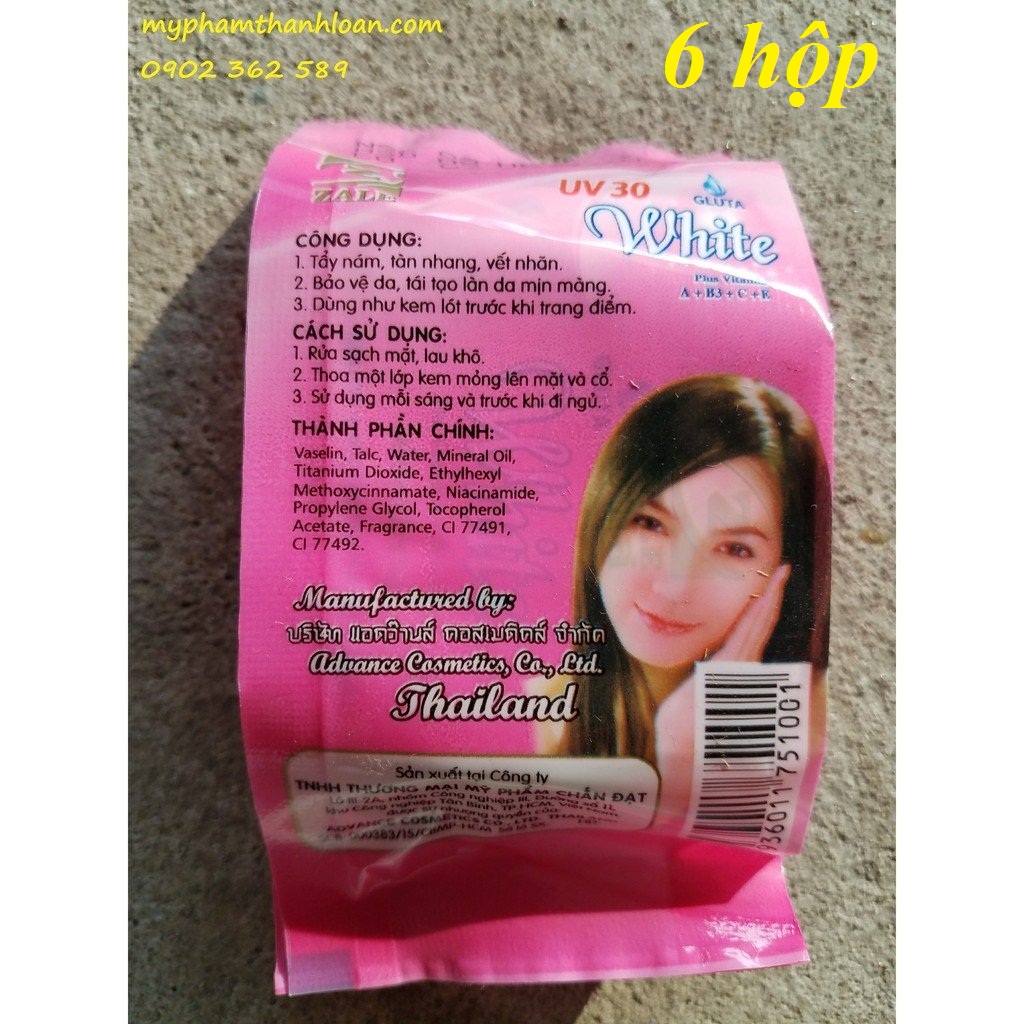 6 Hộp Kem Zale White Trắng Da - Thanh Loan - Xù - Thanh Thảo - Thanh Hiền - BL - HL - Sâm Vàng
