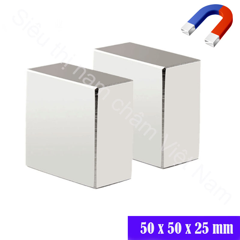 Nam châm trắng kích thước 50x50x25mm, nam châm vĩnh cửu lực hút siêu mạnh