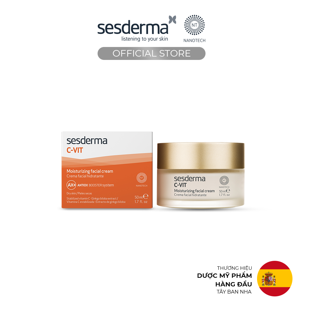 Kem dưỡng chống oxy hóa Sesderma C-VIT Moisturizing Facial cho da khô 50ml
