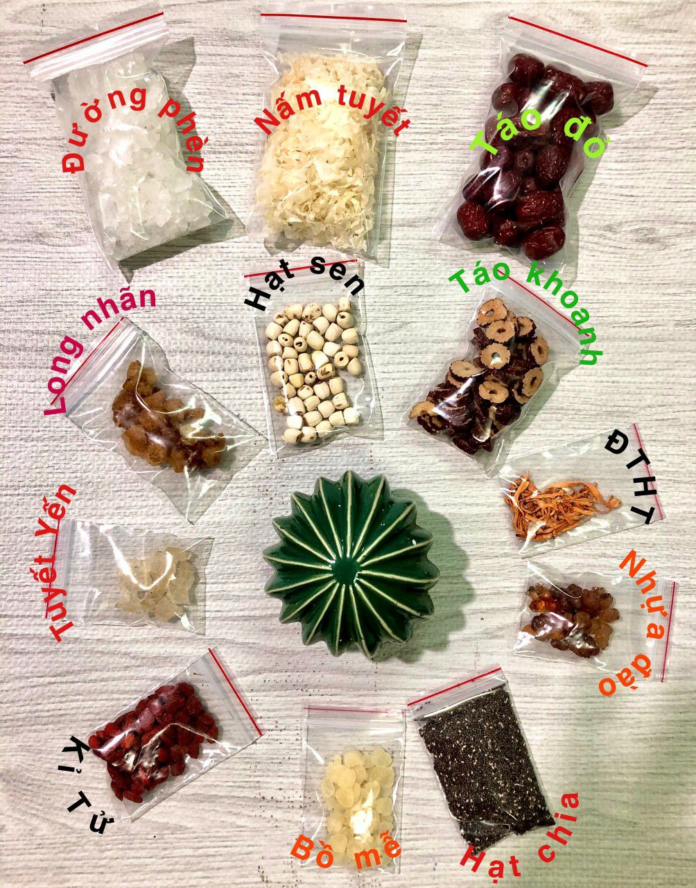 [Quynhnho] Set chè dưỡng nhan 14 VỊ [ FREESHIP MAX ] [ SET LỚN 500G ] [ TẶNG TÁO ]