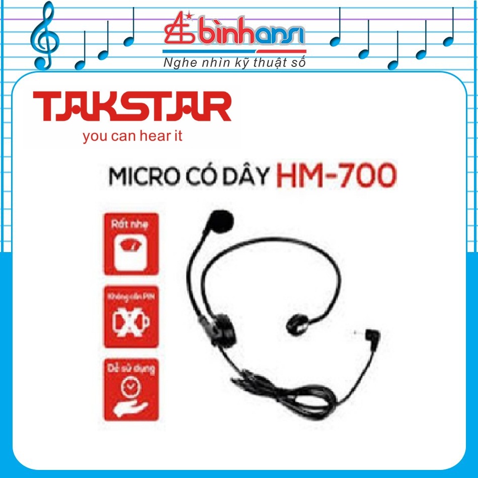 Micro đeo tai dành cho máy trợ giảng Takstar HM-700 mic loa trợ giảng