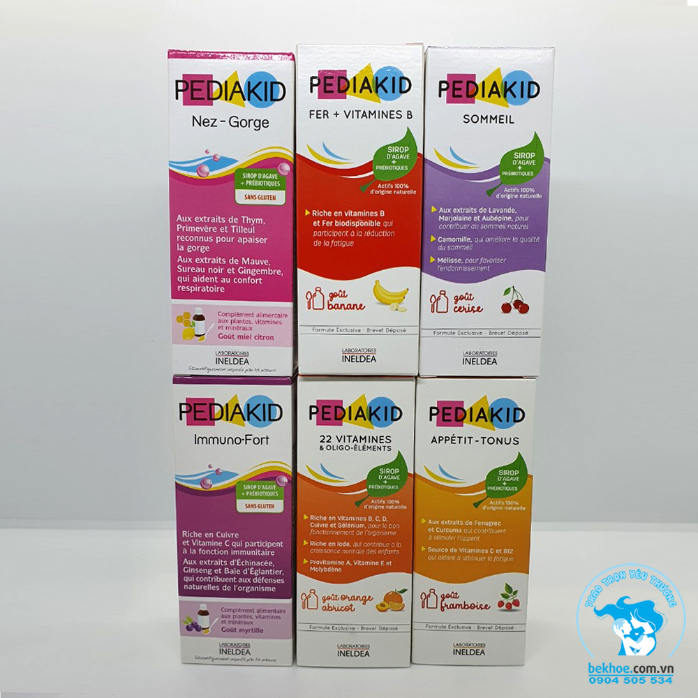 Pediakid - 22 vitamin / Appetit tonus / Sommeil / Sắt Fe + Vitamin B / Immuno Fort Cho Bé