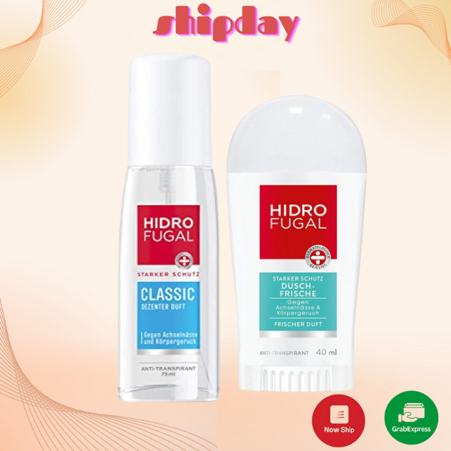 Xịt khử mùi Hidro Fugal không màu, không mùi, ngăn tiết mồ hôi 10h, không làm ố quần áo
