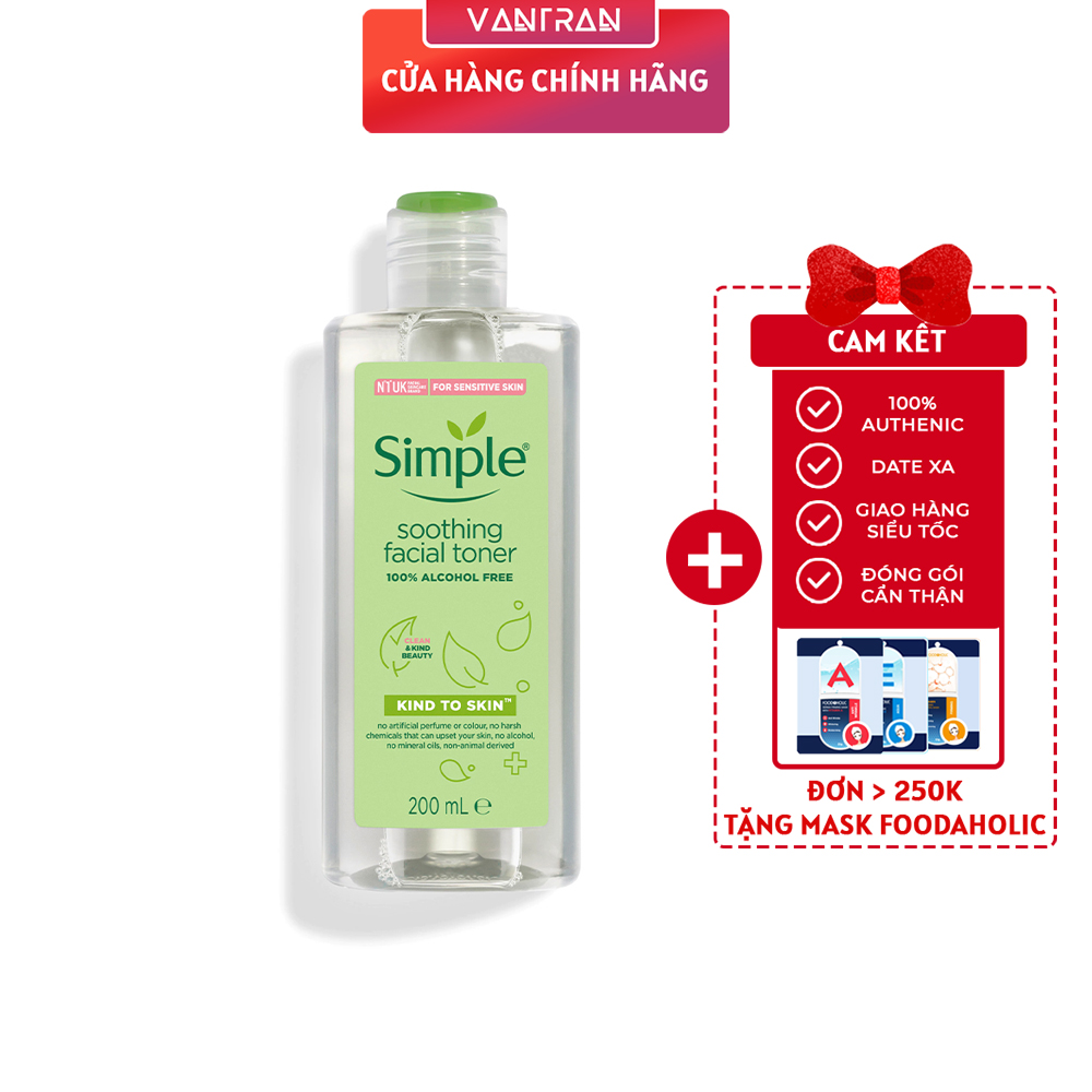 Nước Hoa Hồng làm dịu da mặt Simple Facial Toner 200ml
